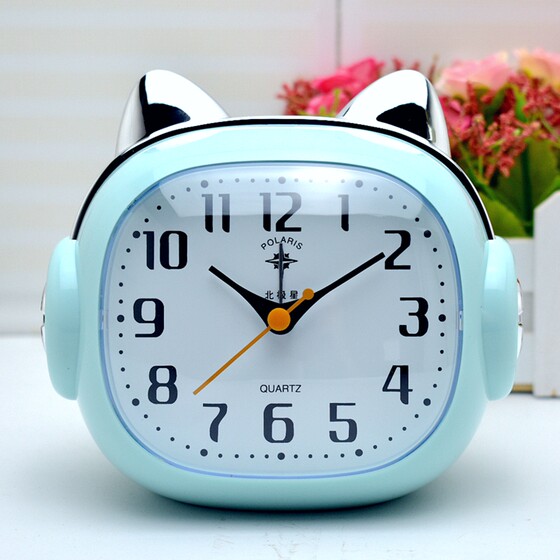 Genuine Polaris Alarm Clock for Children, Cute Cartoon Style, Personalized Bedroom Bedside Night Light, Silent Alarm Clock Specifically for Primary School Students