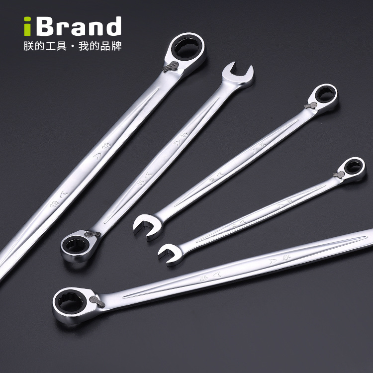 Import Lengthened Ratchet Quick Plum Blossom Opening Wrench Dual-use Two-way Steam Repair Hardware Repair Tool Quick Plate Suit