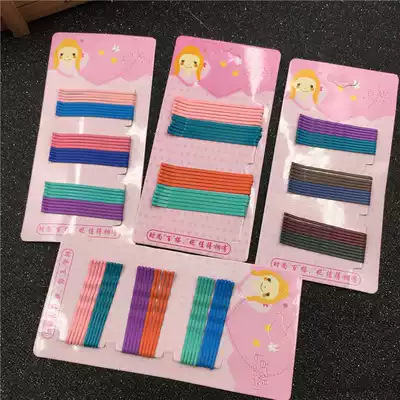 Color word clip frosted candy color steel wire Liuhai chuck hairpin fashion all-match net red edge clip 2 yuan shop