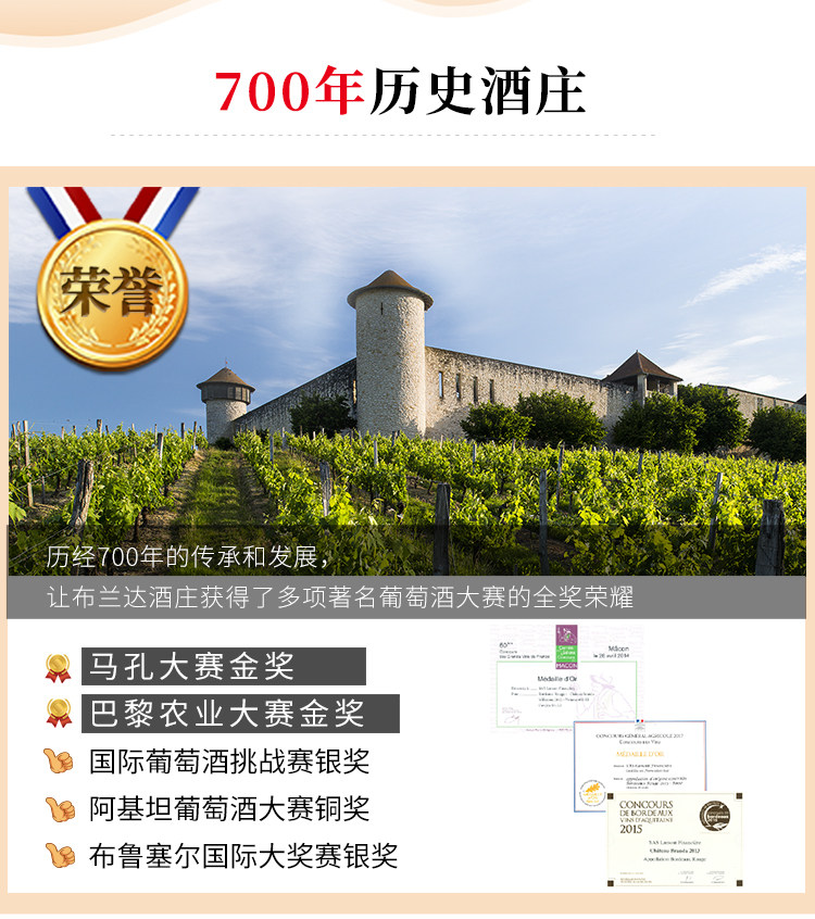 法国原瓶进口 拉蒙 波尔多AOC 布兰达酒庄甜白葡萄酒 750ml*2瓶 图11