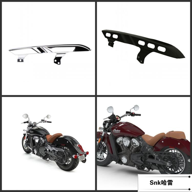 Suitable for Indian scouting belt pulley plated chrome decorated cover bobber strap above black trim