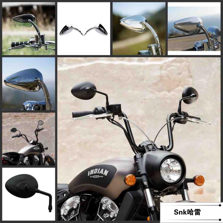 Suitable for Indian Chief Dark Horse Master Chrome Plated Large Area Rear mirror Reconnaissance Soldier Bobber Black Rear View