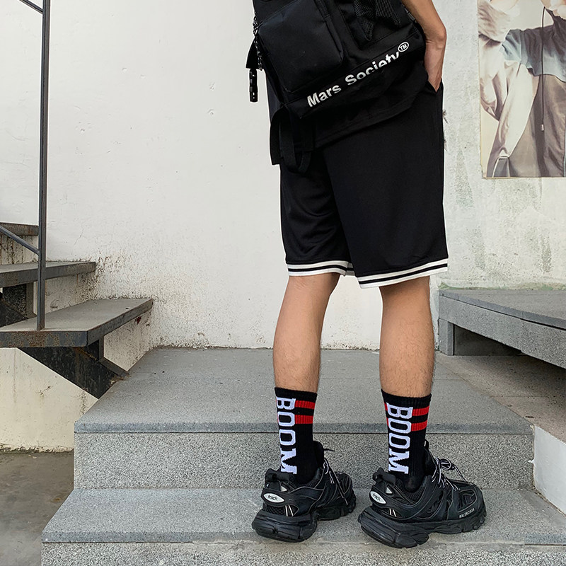 Socks Boy Barber Tide in Street Han Edition Black High-Gang Stocks Summer Roll Ball Hip Hop