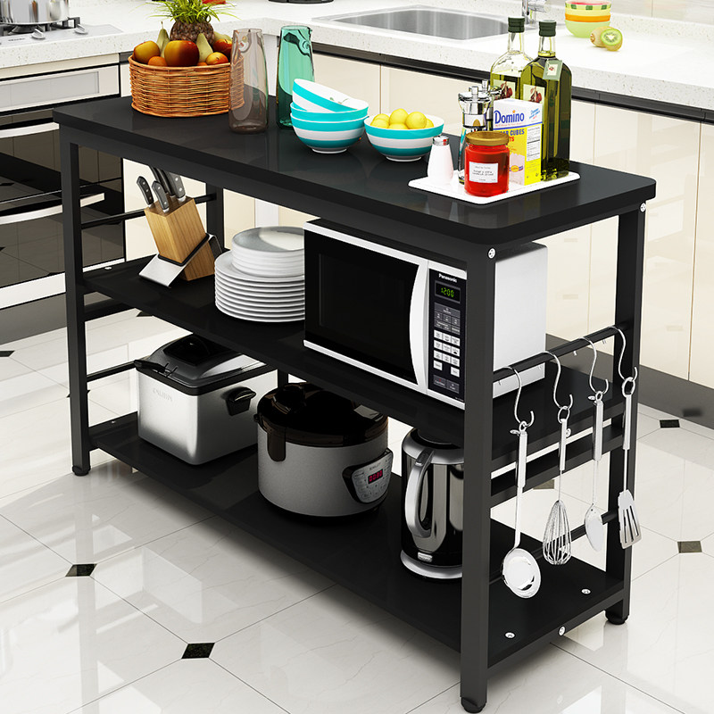 Kitchen shelf Cutting table Floor-to-ceiling multi-layer shelf Household storage shelf Microwave oven shelf storage console customization