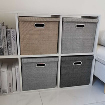 Thickened cotton linen fabric folding storage box foldable covered IKEA cabinet storage box wardrobe clothing storage box