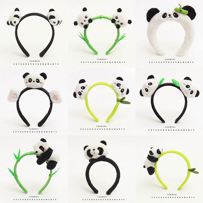Cute panda headband figurines, red panda headbands, cartoon headbands, animal park hairpins for photo shoots, children and adults headbands