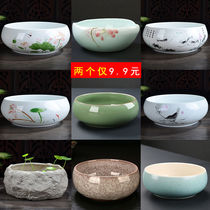 Non-porous copper money grass flower pot Ceramic clearance narcissus water lily bowl Lotus hydroponic container fleshy King size pot