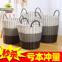 King-size dirty laundry basket Plastic woven home toy storage basket Bathroom laundry basket Handmade storage basket bucket basket