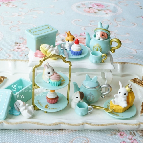 Японский кофейный послеобеденный чай, милый заварочный чайник, маленький кролик, игрушка, капсульная игрушка