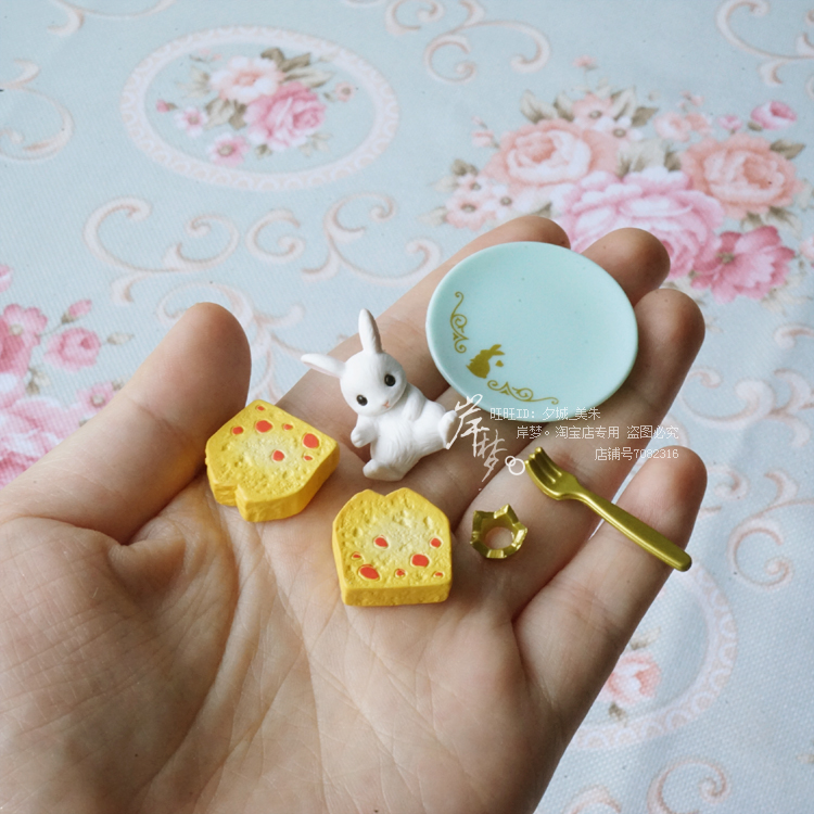 Shore Dream Nhật Bản Chính hãng Châu Âu Buổi chiều Làm mới Dễ thương Bunny Mini Thu nhỏ Cảnh Capsule Trang trí máy tính để bàn đồ dcor chụp ảnh