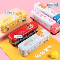 Darby Net red tinplate car stationery box male and female primary school students first grade large capacity multi-layer multi-functional children kindergarten cave pencil box three layer car stationery box male