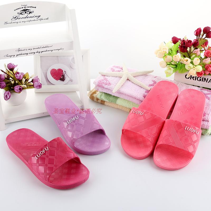 Luofu Pure Rubber Soft-Soled Bathroom Slippers for Men and Women, Couple's Home Slippers, Non-Slip Hotel Large-Size Slippers, Summer Sandals