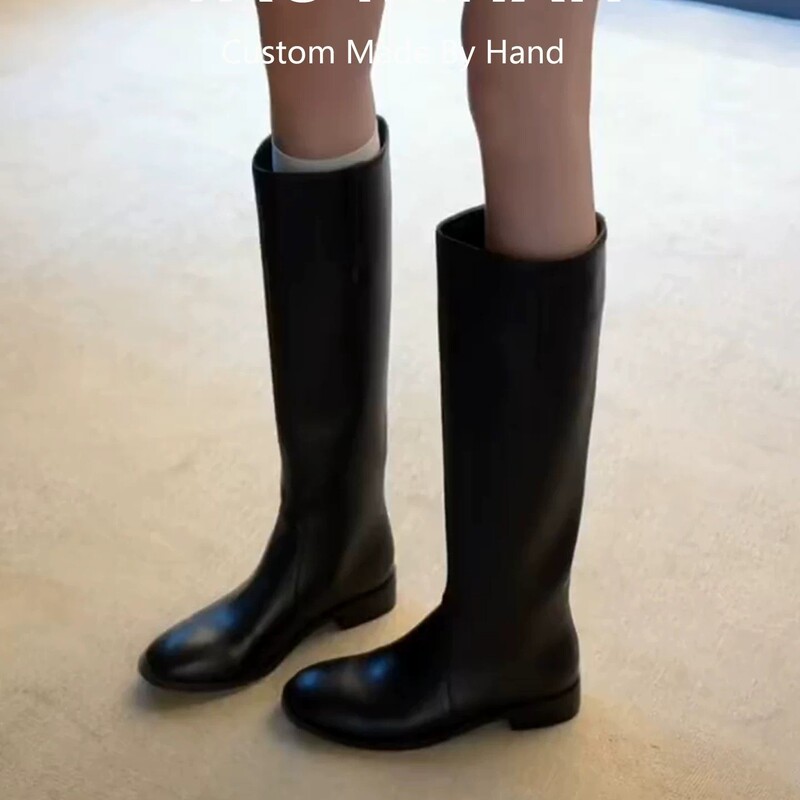 Genuine Leather Slimming Chunky Heel High Boots for Women 2026 New Autumn Low Heel Straight Boots Black Boots Long Boots Genuine Leather Slimming Chunky Heel High Boots for Women 2026 New Autumn Low Heel Straight Boots Black Boots Long Boots