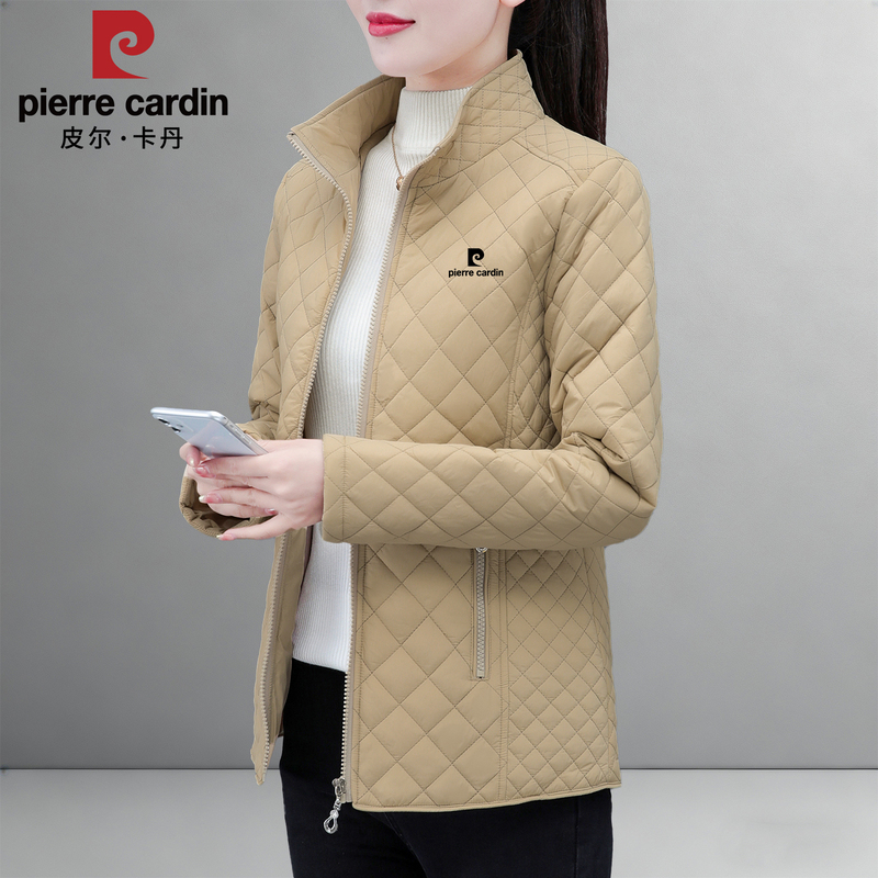 Pierre Cardin down Cotton Jacket for Women 2025 New Fashionable and Stylish Stand Collar Short Lightweight Padded Large Size Coat