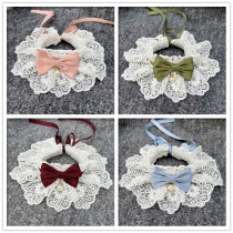 Dog saliva towel pet scarf cat cat large and small dog bib pet jewelry necklace collar Bell dog bow tie