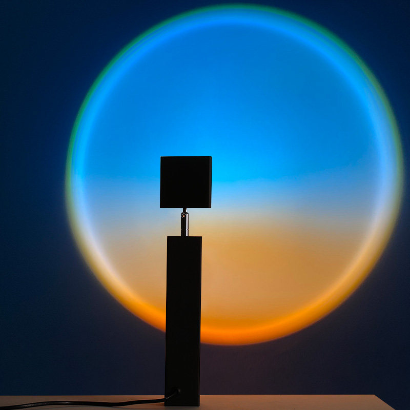 Fanmeng Lighting Breaking Dawn Never Falling Lamp Projection Table Lamp Rechargeable Decoration Ins Wind Net Red Shop Bar Table Lamp Atmosphere Cafe Photo Bedroom Sunset Atmosphere Lamp Sunset Lamp Birthday Gift