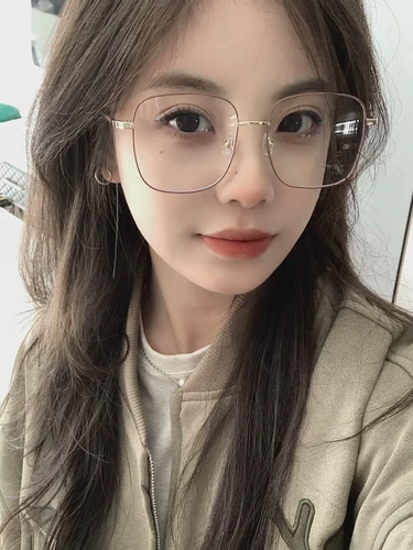 Корейская версия крупно -рамки чайных очков рамки женская миопия можно использовать для цифровой линзы, простого лица, лица, лица, маленьких глаз