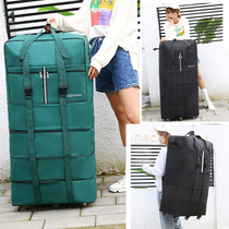 Duffle bag with pulley to go out to work clothes luggage portable large-capacity universal wheel folding strong
