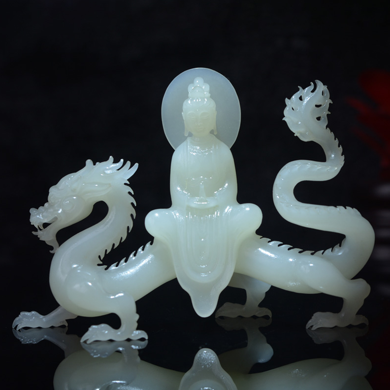 Jiugong Jewelry Natural Xinjiang Hetian Jade Seed Material Carving Pendant White Jade Ink Jade Violet Jasper Blue Oil Material