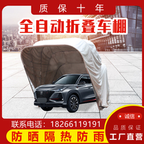 Home mobile carport hydraulic retractable foldable carport simple sun protection automatic awning rainproof outdoor car cover
