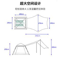 캐노피가 있는 상품 087, 실외 일체형 완전 자동 접이식 속도 개방, 자외선 차단, 환기, 캠핑, 휴대용 접이식