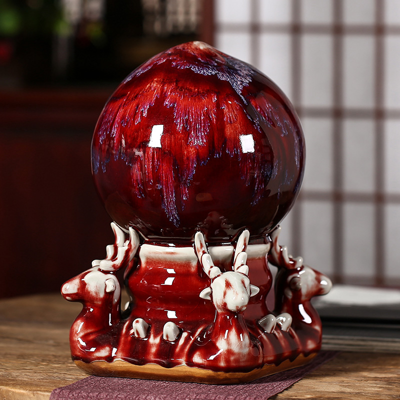 Jun porcelain of jingdezhen ceramics color glaze okho spring ears ruby red vase Chinese domestic act the role ofing handicraft furnishing articles