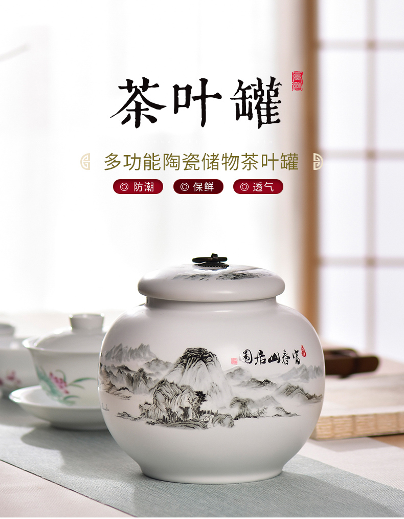 Jingdezhen ceramics by hand storage tank with cover grain in traditional Chinese medicine food rice, cooking pot pot sitting room place