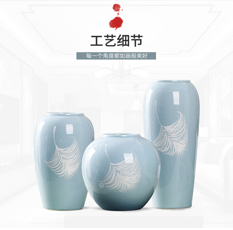 The New Chinese jingdezhen ceramic vase furnishing articles furnishing articles I and contracted Europe type table vase in the sitting room porch flower arrangement