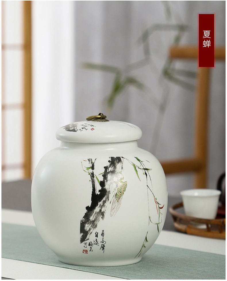 Jingdezhen ceramics by hand storage tank with cover grain in traditional Chinese medicine food rice, cooking pot pot sitting room place