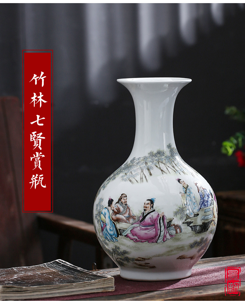 Jingdezhen ceramics vase sitting room place flower arranging dried flower vase decoration in modern home decoration process