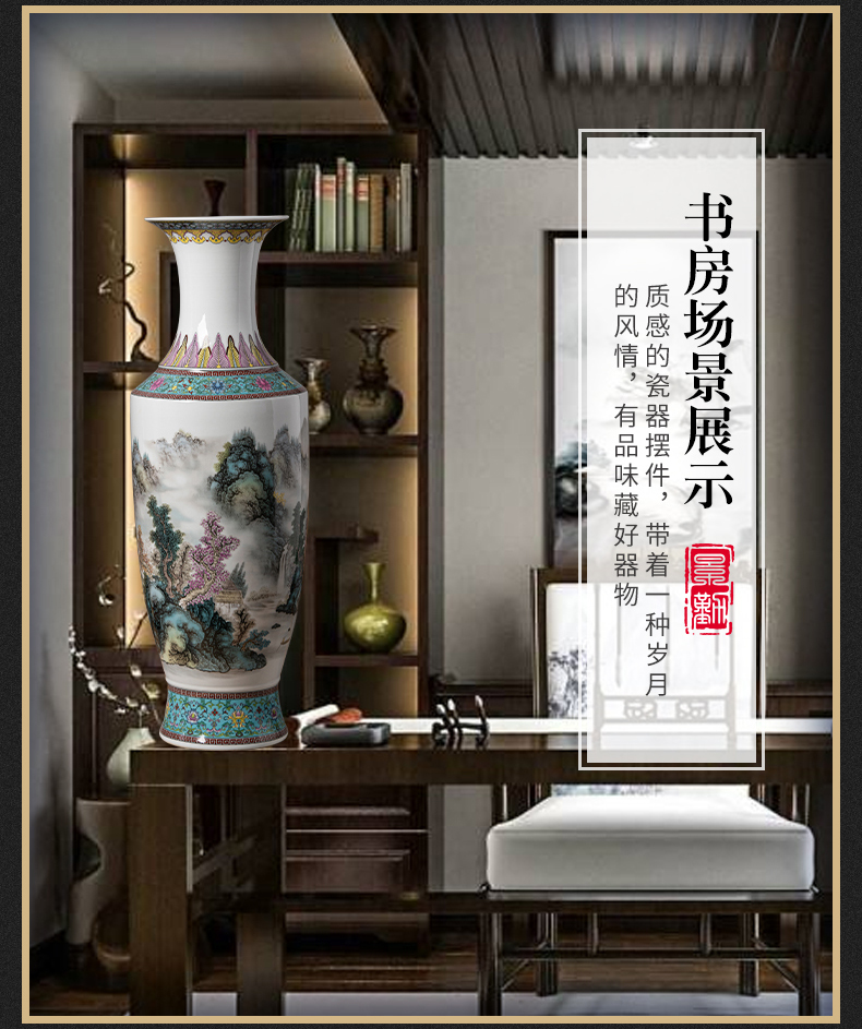 Jingdezhen archaize enamel pottery and porcelain vases, flower arrangement of Chinese style living room porch floor furnishing articles TV ark, adornment