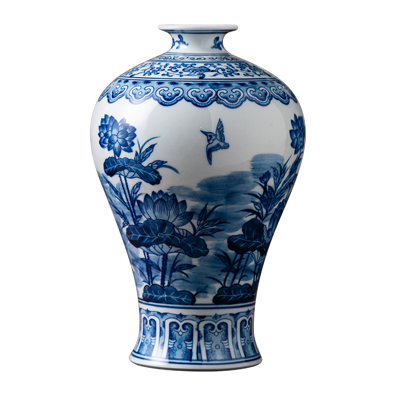 Jingdezhen ceramics hand - made vases furnishing articles of Chinese antique blue and white porcelain flower arrangement sitting room home wine accessories