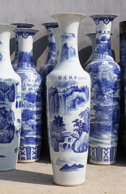 Jingdezhen ceramic floor big vase archaize jin rust is 1.8 to 2.2 meters sitting room place hotel decoration