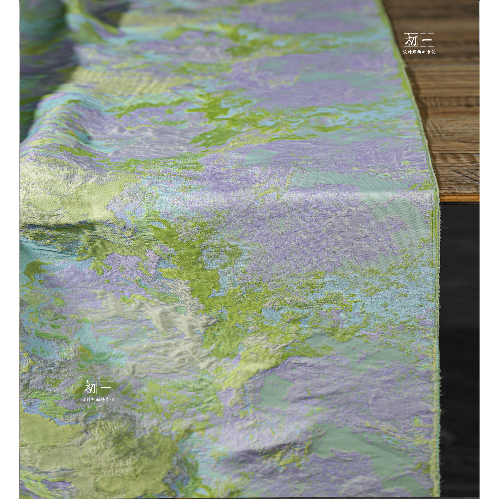 質感のある緑色のエンボス加工ジャカード生地、レトロな質感、中国風DIY装飾ペイントバッグ衣類デザイン生地