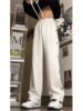 Gray Hip-Hop Sweatpants for Women, Loose Straight-Leg Street Dance Jazz Wide-Leg Sports Pants for Autumn and Winter, Suitable for Middle and High School Students