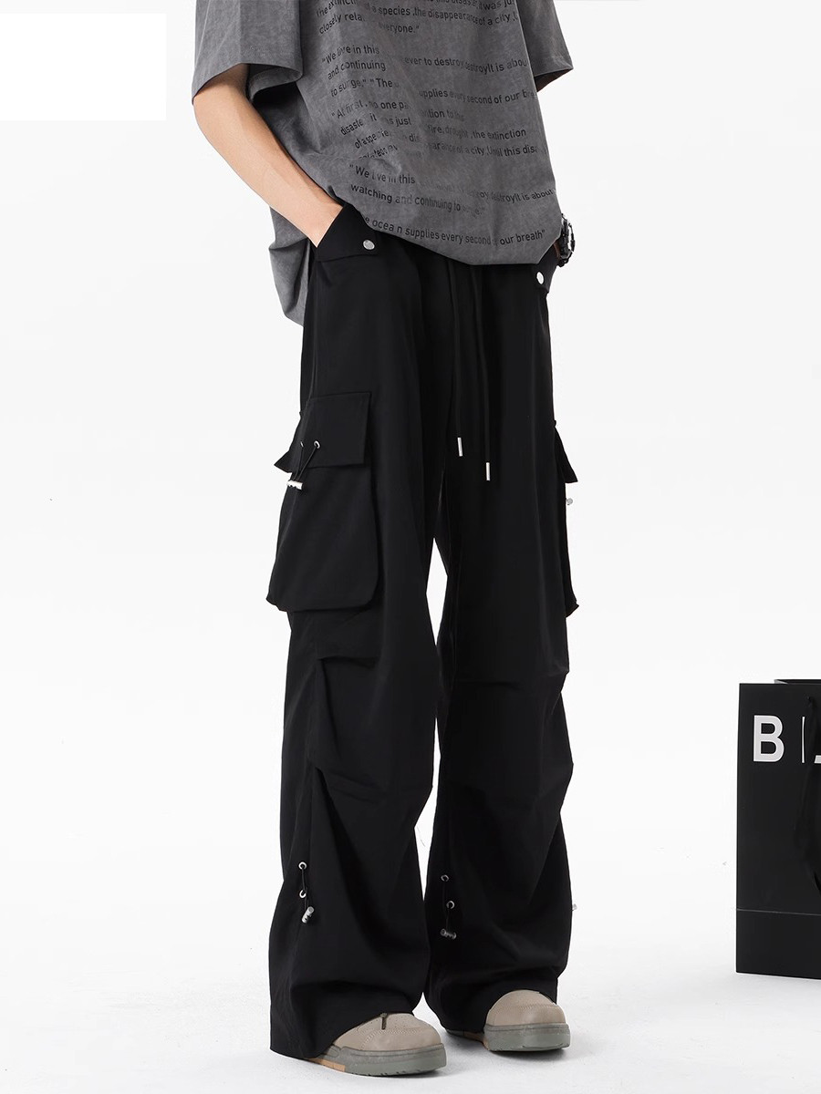 Autumn and Winter Quick-Drying Cargo Pants for Women 2025 New Style with Pockets, Outdoor Large Size Straight Loose Wide-Leg Hiking Sports Pants