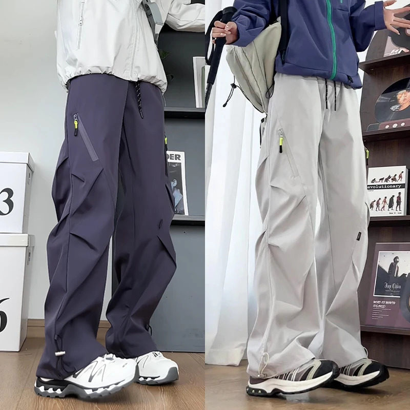 Women's Hiking Cargo Pants 2025 New Softshell Fleece-Lined Windproof Waterproof Large Size Loose Straight-Leg Sports Pants