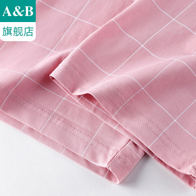 ab underwear pajamas ຝ້າຍບໍລິສຸດຂອງແມ່ຍິງ lapel cardigan ເຄື່ອງນຸ່ງຫົ່ມດໍາລົງຊີວິດສັ້ນ trousers ແມ່ຍິງເຮືອນຊຸດ G900