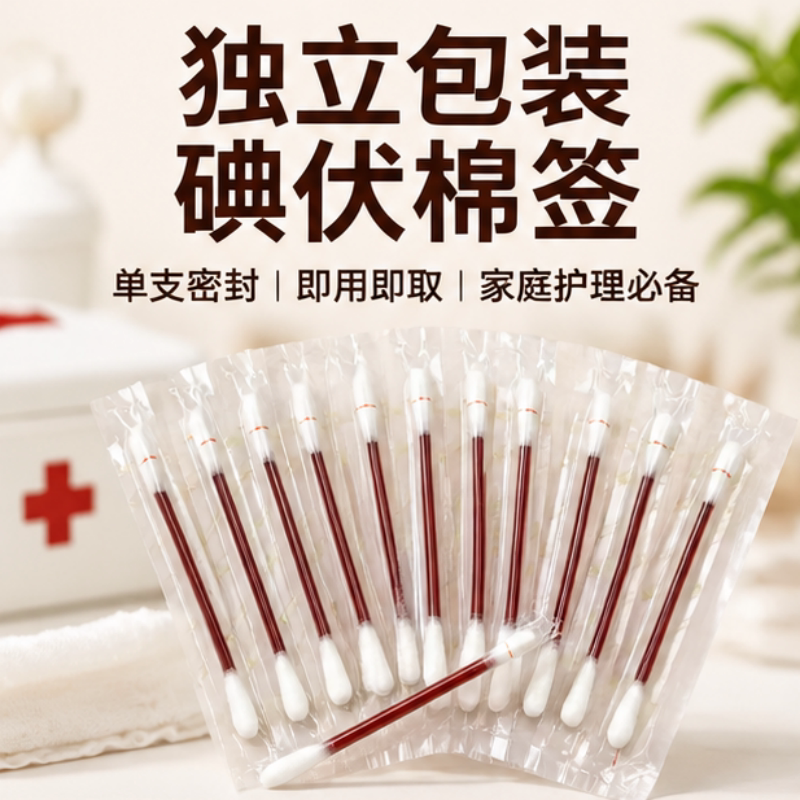 Bulk Iodine Cotton Swabs, Individually Packaged, No Need to Dip, Gentle and Portable, Suitable for the Whole Family, Wound Cleaning Sticks, Sealed Bulk Iodine Cotton Swabs, Individually Packaged, No Need to Dip, Gentle and Portable, Suitable for the Whole Family, Wound Cleaning Sticks, Sealed