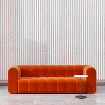 Simple light luxury velvet orange fabric sofa Nordic simple small apartment living room combination hotel beauty salon reception