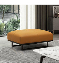 Nordic Hermes orange leather sofa stool light luxury simple living room pedal cloakroom clothing store metal low stool