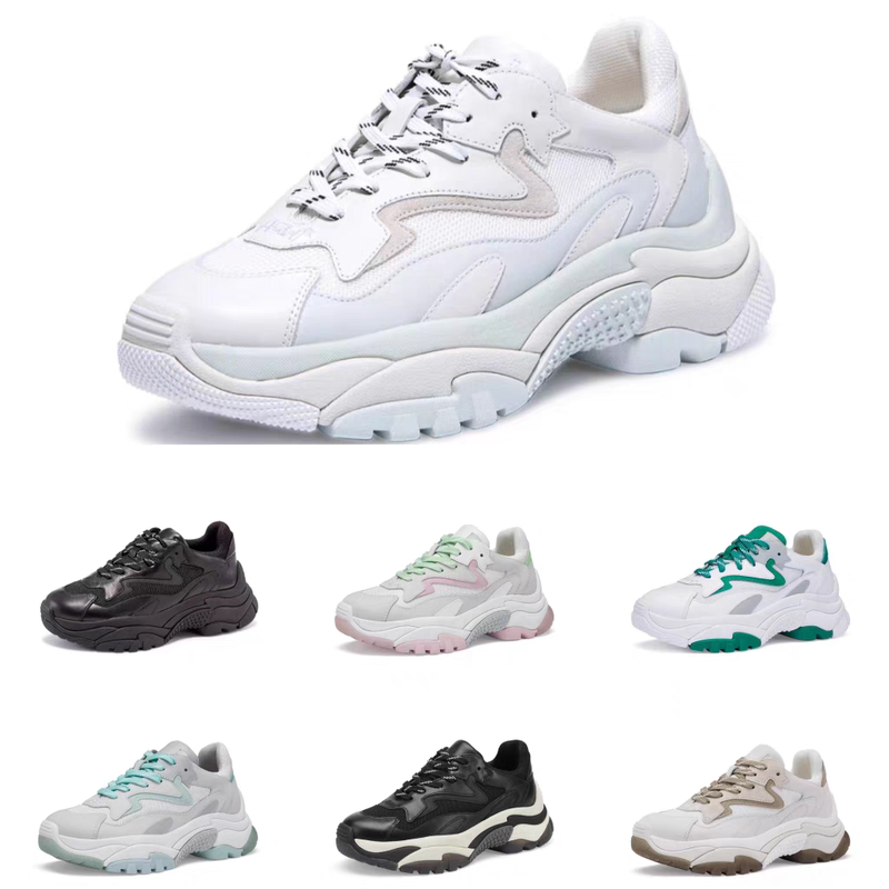 Lim Ash Women's Shoes 2026 New Retro Color-Blocking Lace-Up Thick-Soled White Sneakers Low-Top Casual Sports Dad Shoes