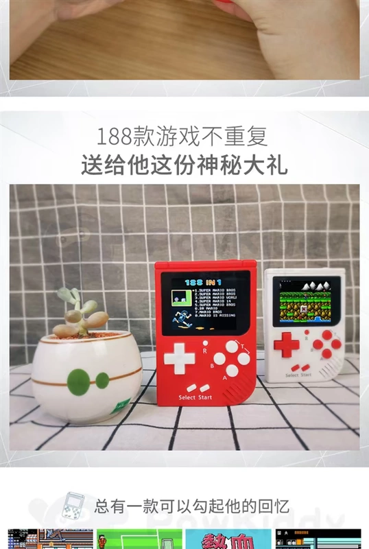 Q7 mini cầm tay FC tích hợp 300 bảng điều khiển trò chơi cọ đỏ 8 bit NES cổ điển - Kiểm soát trò chơi