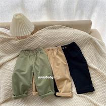 Sticky rice moms clothes baby pure color thin Korean version foreign air casual pants 2021 spring and autumn soft 100 hitch pants tide