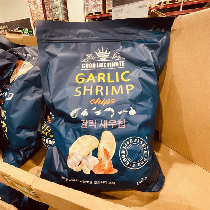 South Korea Imports anecdotes Lefu garlic flavor 240g Shrimp Slices of Potato Chips Sam Supermarket Mega Bags Li Jiaqi Recommended