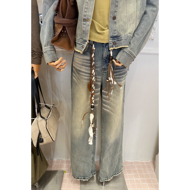 2026 Early Autumn New Lq Retro Pleated Flared Jeans for Women, Low-Waist Loose Drape Wide-Leg Pants, Trendy Long Pants for Women