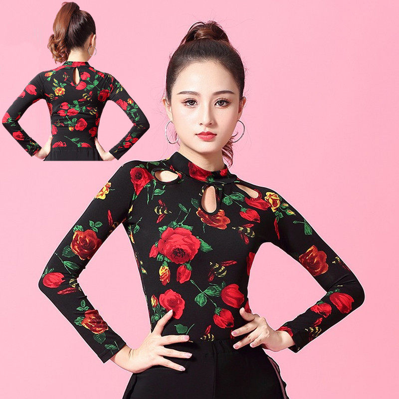 Autumn new professional modern dance jacket women's long sleeve national standard Latin practice clothing friendship Waltz dance costume