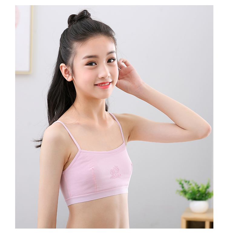 Cô gái đồ lót cô gái 8-13-15 tuổi vest nữ sinh phát triển thời kỳ bông trung học nữ - Ống áo lót cho người có vòng 1 to