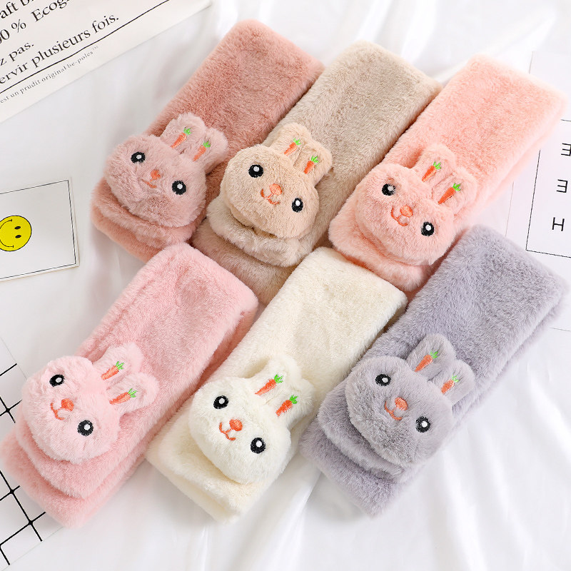 Girl Scarf female autumn Winter winter cute warm plush princess plus suede thickened student 2020 new child scarves 