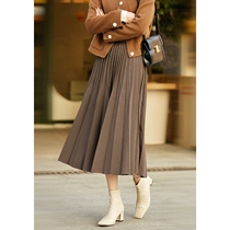 Hearts and minds Heavy Industries 100 pleats A type just soft and comfortable with heartaching and comfortable high waist and half-body dress